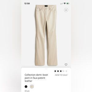 J Crew Collection Demi boot pant in faux patent leather